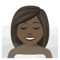 Woman in Steamy Room- Dark Skin Tone emoji on Emojione
